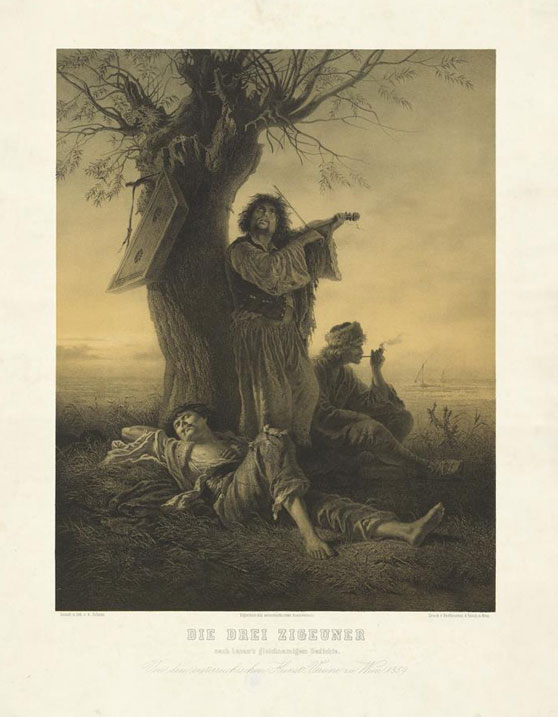 Alois Friedrich Schönn »Die drei Zigeuner. Nach Lenau’s gleichnamigem Gedichte«, 1859